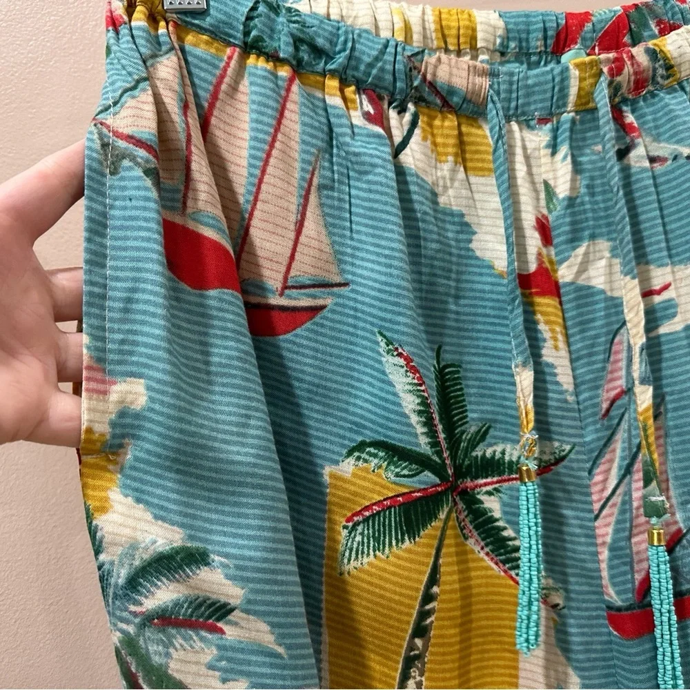 NWT True Destinations Pants Wide Leg Resort Wear Beach Tropical Cruise Women L - Picture 7 of 9